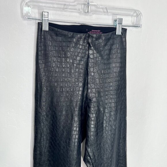 Commando Faux Leather Croc Leggings Black Size S Animal snake embossed textured - Picture 4 of 9